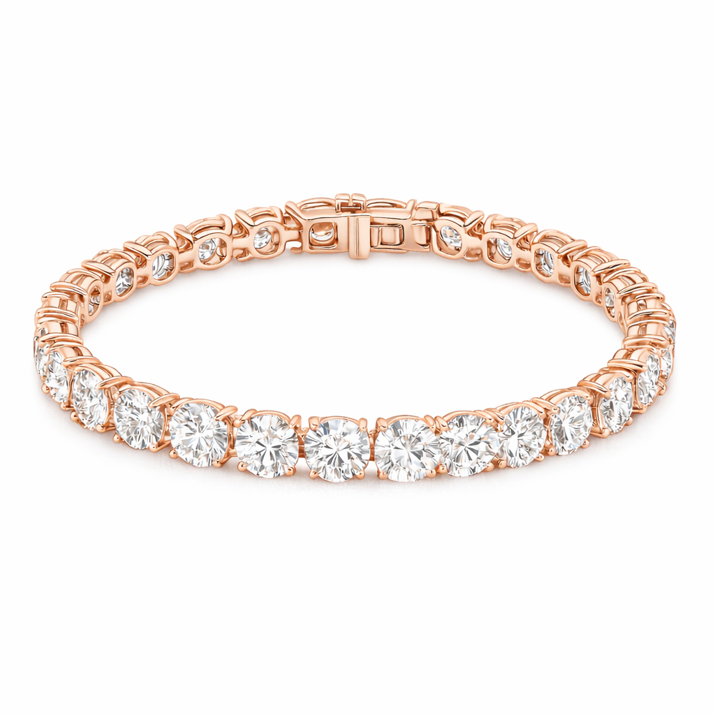 eternal glow round bracelet |26.68ct natural | 14k white gold