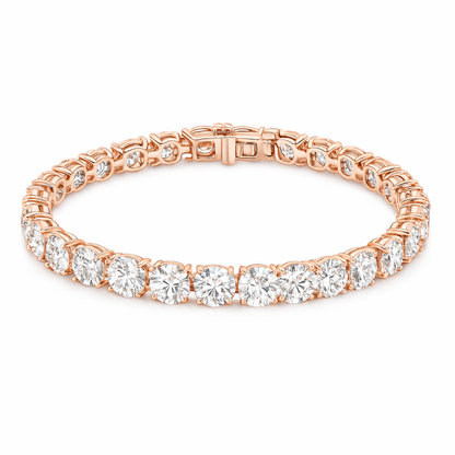 Eternal Glow Round Bracelet |26.68CT Natural | 14K White Gold