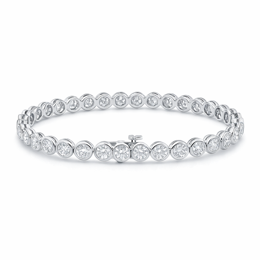 Pure Brilliance Round Bracelet | 9.22CT Natural| 14K Yellow Gold