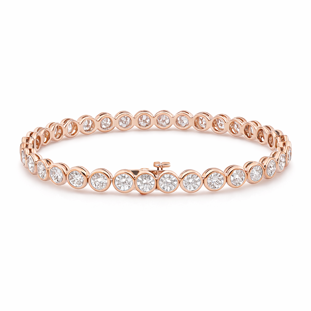 pure brilliance round bracelet | 9.22ct natural| 14k yellow gold