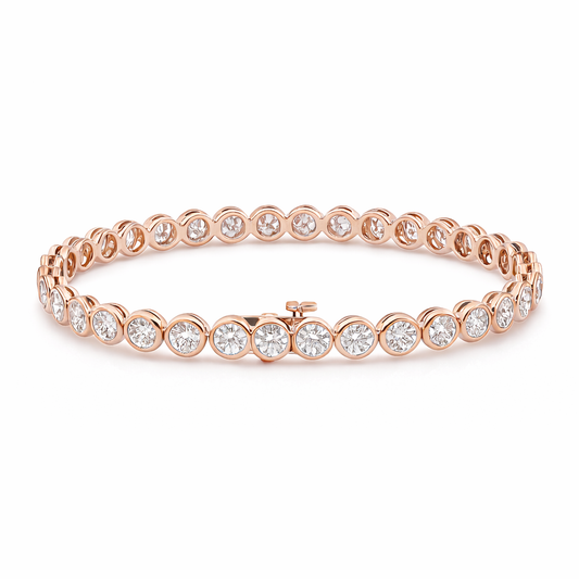 Pure Brilliance Round Bracelet | 9.22CT Natural| 14K Yellow Gold