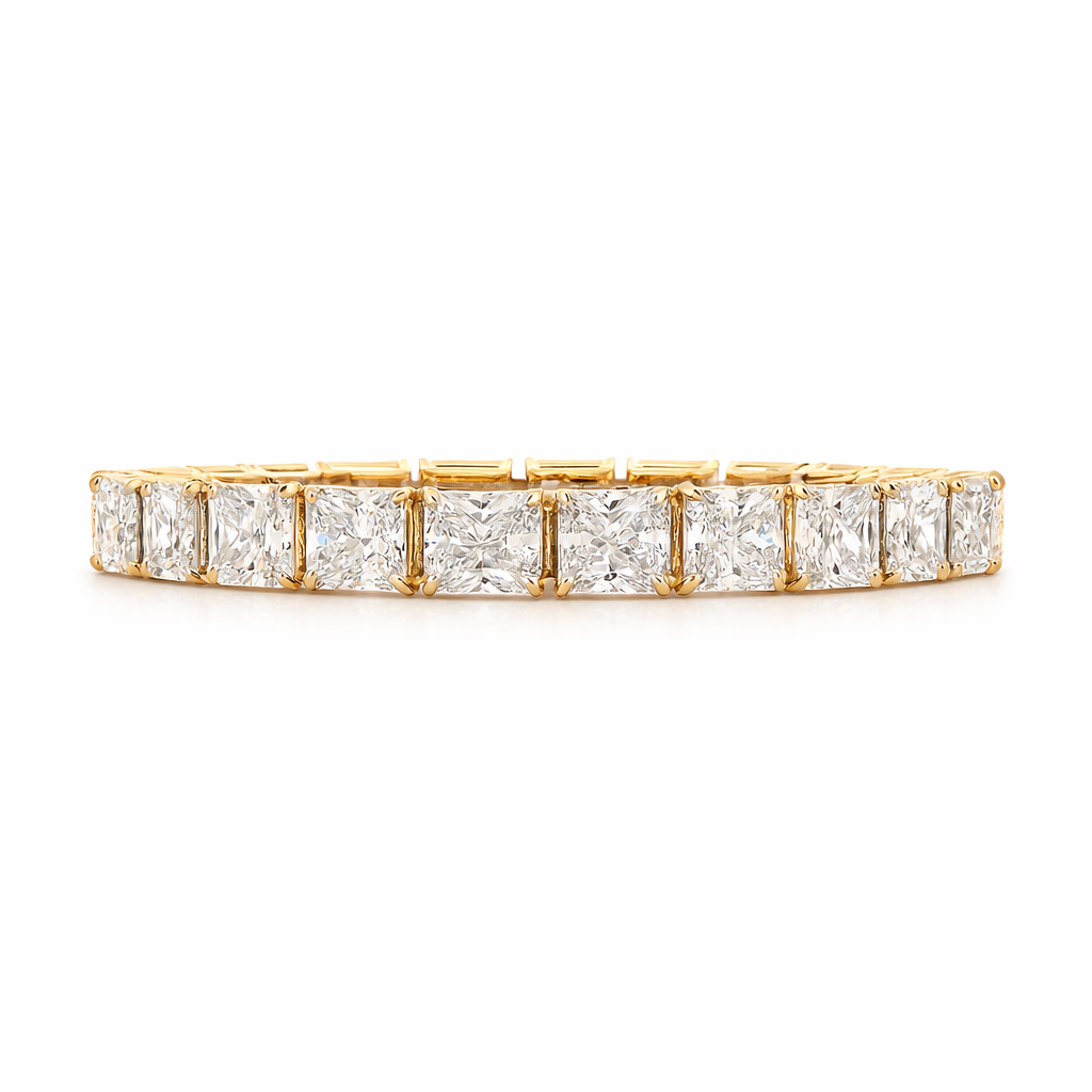 radiant embrace bracelet| total 20.0ct natural | 14k white gold