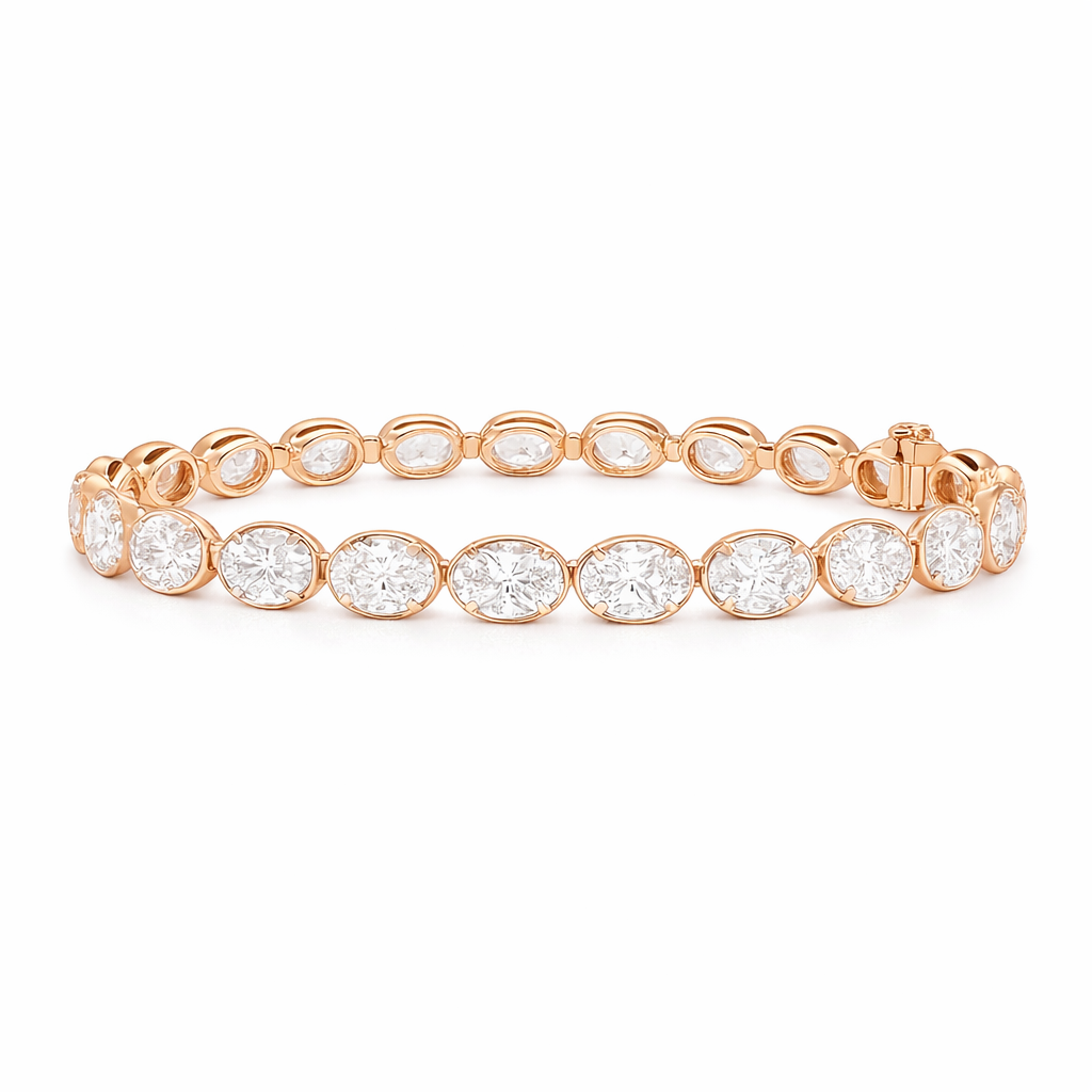 gilded spark oval bracelet | total 14.45ct natural | 14k yellow gold