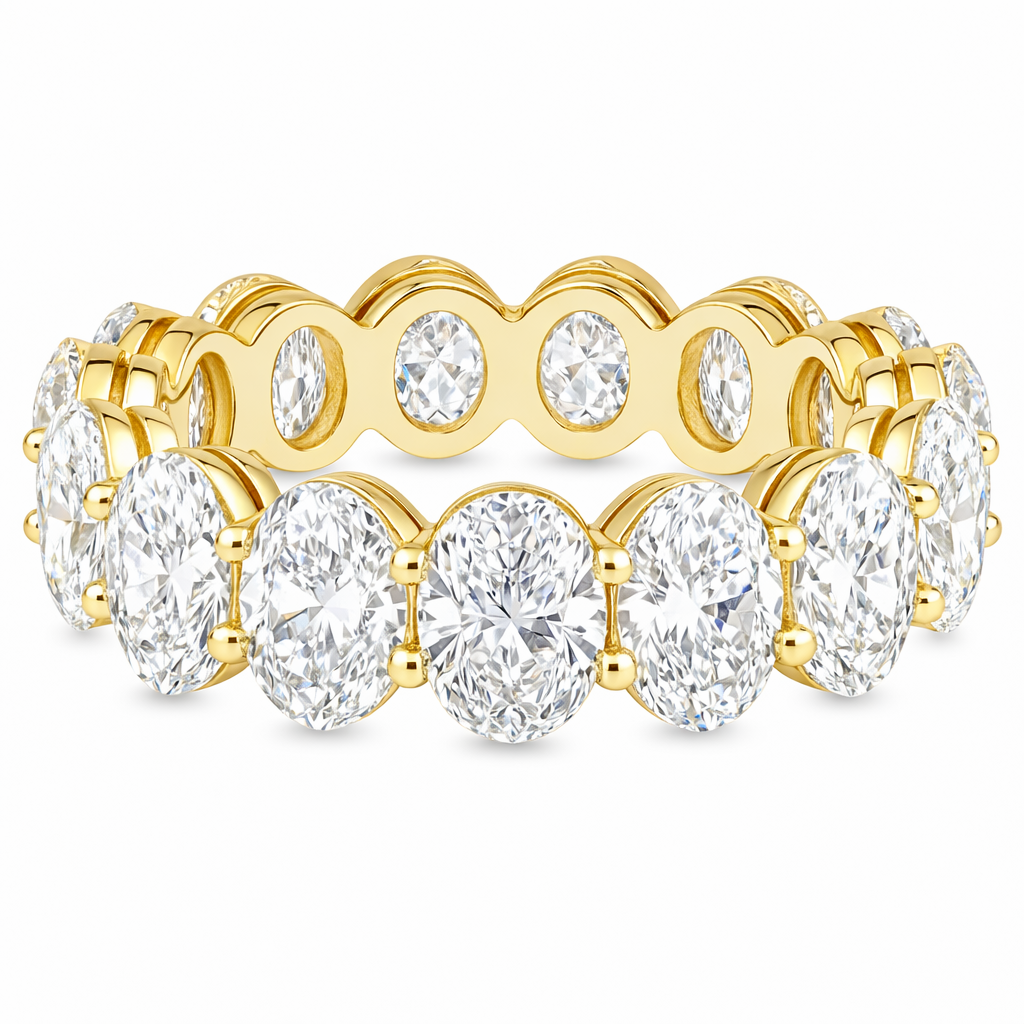 oval band |7.75ct natural | 18k white gold