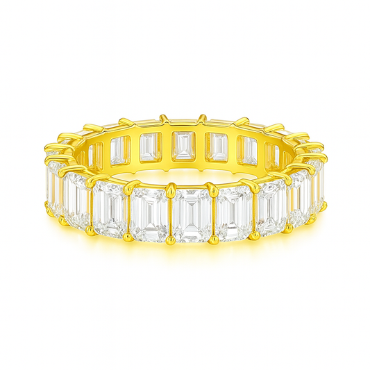 Prism Curve Band | Total 5.10CT Natural | 18K White Gold