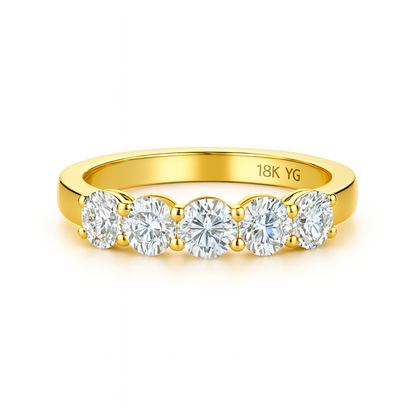 Velvet Beam Band | Total 1.32CT Natural | 18K White Gold