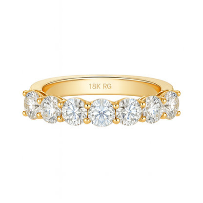 Stellar Edge Band | Total 2.56CT Natural | 18K White Gold