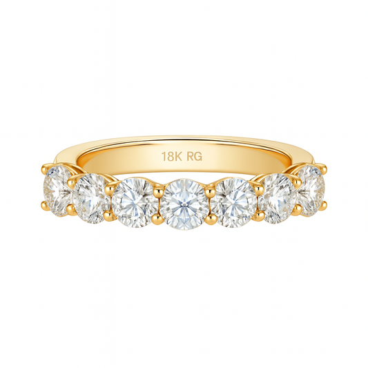 Stellar Edge Band | Total 2.56CT Natural | 18K White Gold