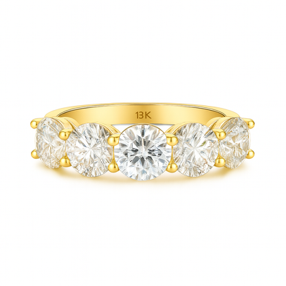 Clarity Row Band | Total 5.20CT Natural | 18K White Gold