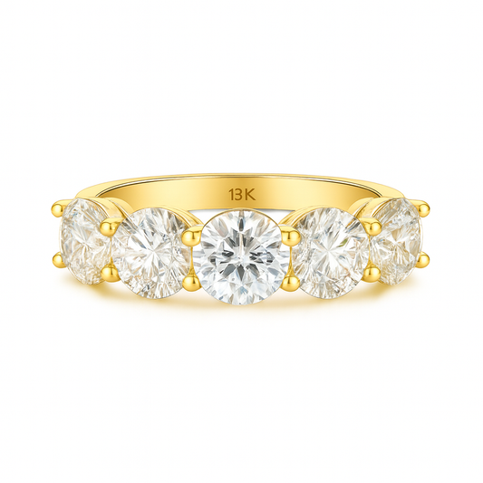 Clarity Row Band | Total 5.20CT Natural | 18K White Gold