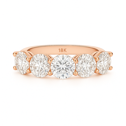 Clarity Row Band | Total 5.20CT Natural | 18K White Gold