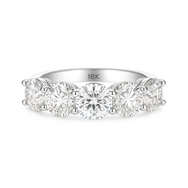 Clarity Row Band | Total 5.20CT Natural | 18K White Gold