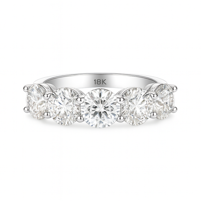 Clarity Row Band | Total 5.20CT Natural | 18K White Gold