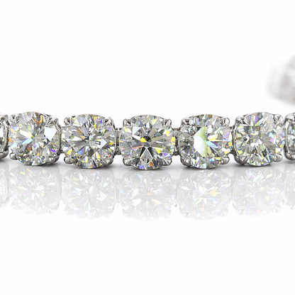 9.86 Cts SILVER Round Shape Tennis Bracelet
