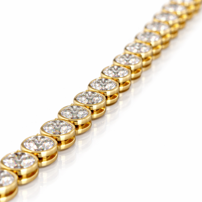 10.15 Cts 14K YELLOW GOLD Round Shape Tennis Bracelet