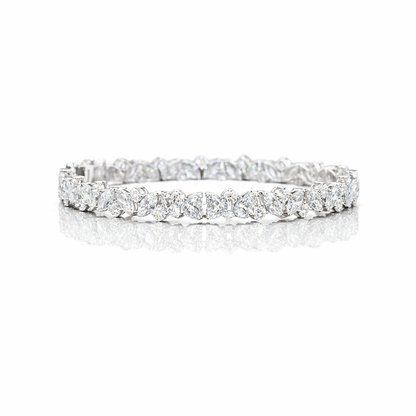 10.08 Cts 14K WHITE GOLD Marquise Shape Tennis Bracelet