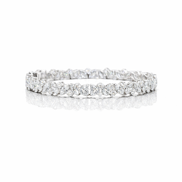 10.08 Cts 14K WHITE GOLD Marquise Shape Tennis Bracelet