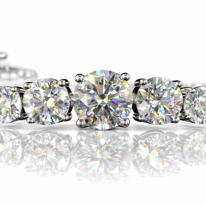 10.71 Cts 14K WHITE GOLD MIX Shape Riviera Bracelet