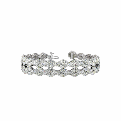 11.45 Cts 14K WHITE GOLD Marquise Shape Tennis Bracelet