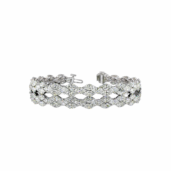 11.45 Cts 14K WHITE GOLD Marquise Shape Tennis Bracelet