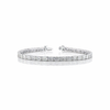10.08 Cts 14K WHITE GOLD Emerald Shape Tennis Bracelet - Natural Diamond