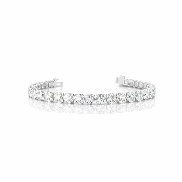 11.63 Cts 14K WHITE GOLD Round Shape Tennis Bracelet - Natural Diamond