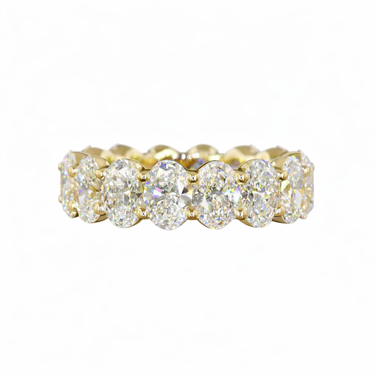 5.12 Cts 14K YELLOW GOLD Oval Shape Eternity Band Eternity Band