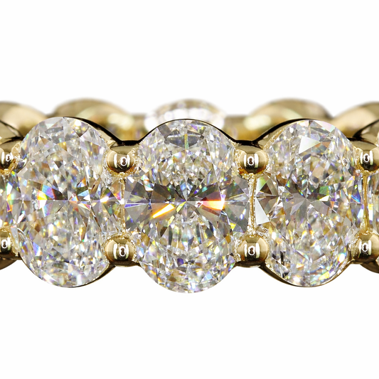 5.12 Cts 14K YELLOW GOLD Oval Shape Eternity Band Eternity Band
