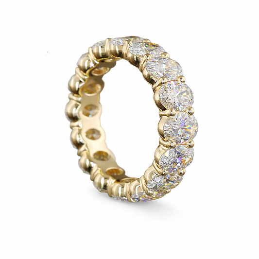 5.12 Cts 14K YELLOW GOLD Oval Shape Eternity Band Eternity Band