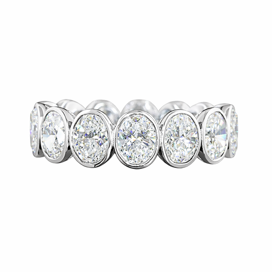 5.12 Cts 14K WHITE GOLD Oval Shape Eternity Band Eternity Band
