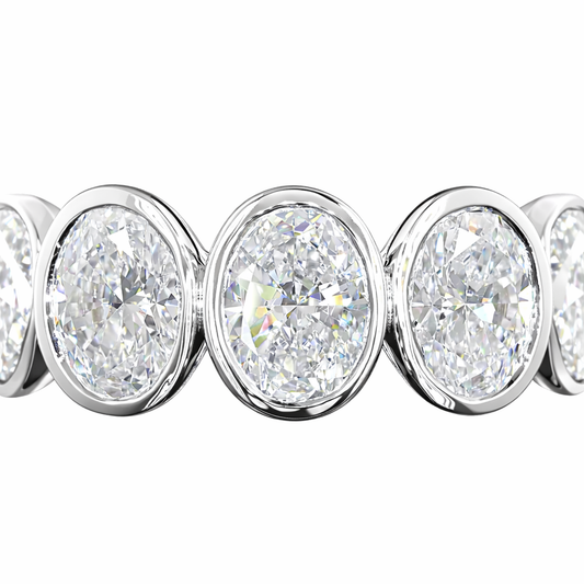 5.12 Cts 14K WHITE GOLD Oval Shape Eternity Band Eternity Band