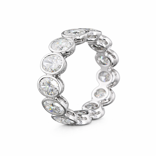 5.12 Cts 14K WHITE GOLD Oval Shape Eternity Band Eternity Band