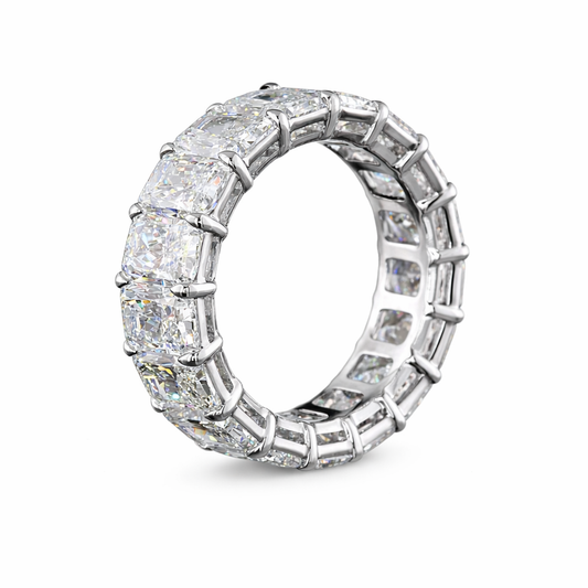 8.66 Cts 14K WHITE GOLD Radiant Shape Eternity Band Eternity Band