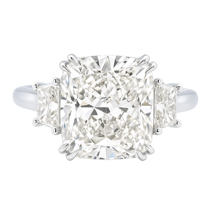 Mystic Aura Cushion Ring | 8.02CT Natural | Platinum