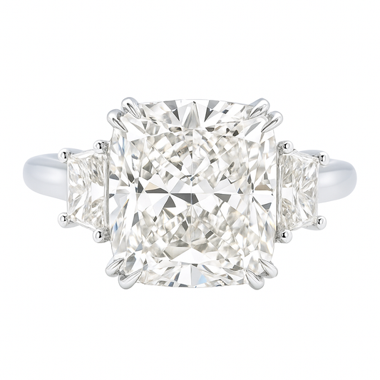Mystic Aura Cushion Ring | 8.02CT Natural | Platinum