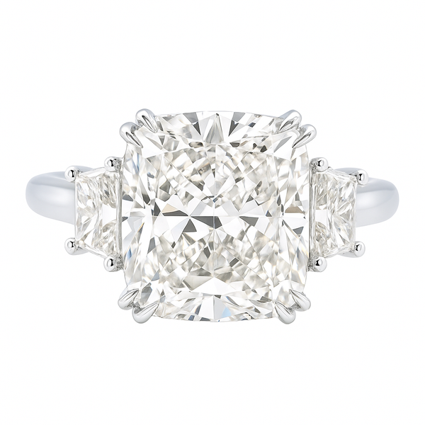 Mystic Aura Cushion Ring | 8.02CT Natural | Platinum