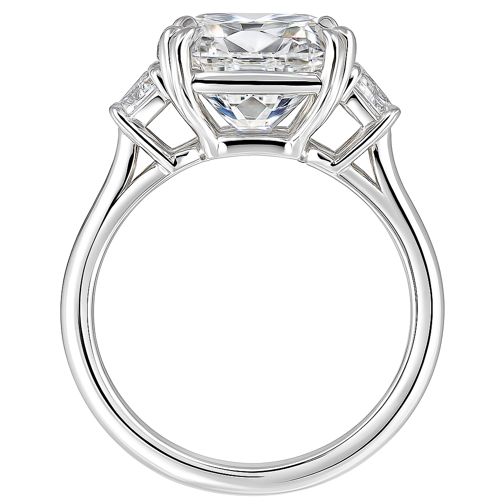 mystic aura cushion ring | 8.02ct natural | platinum