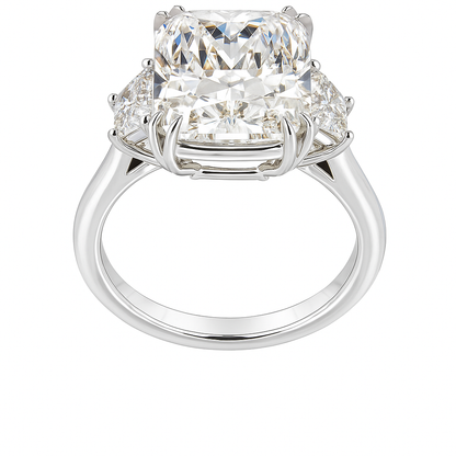 Mystic Aura Cushion Ring | 8.02CT Natural | Platinum