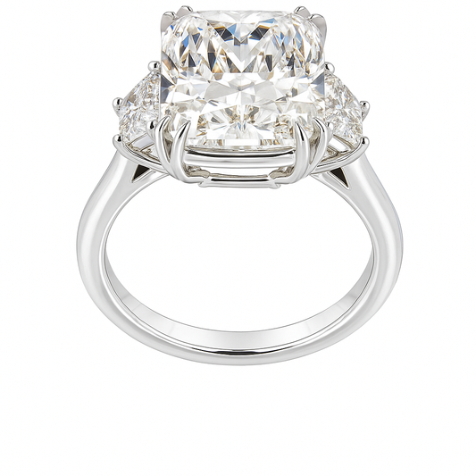 Mystic Aura Cushion Ring | 8.02CT Natural | Platinum