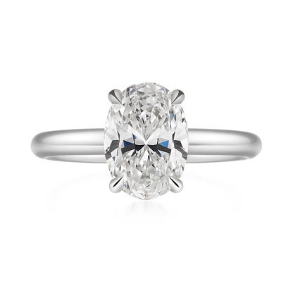 Luna Grace Oval Ring | 2.0CT Natural Platinum