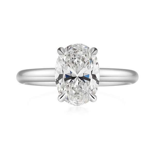 Luna Grace Oval Ring | 2.0CT Natural Platinum