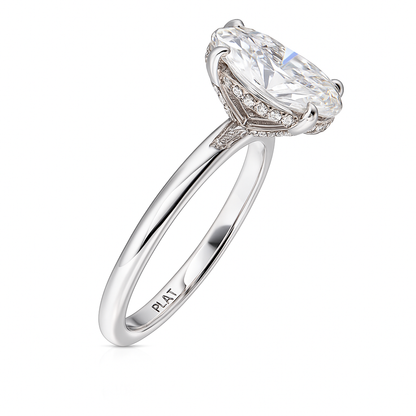 Luna Grace Oval Ring | 2.0CT Natural Platinum