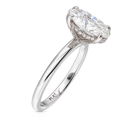 Luna Grace Oval Ring | 2.0CT Natural Platinum
