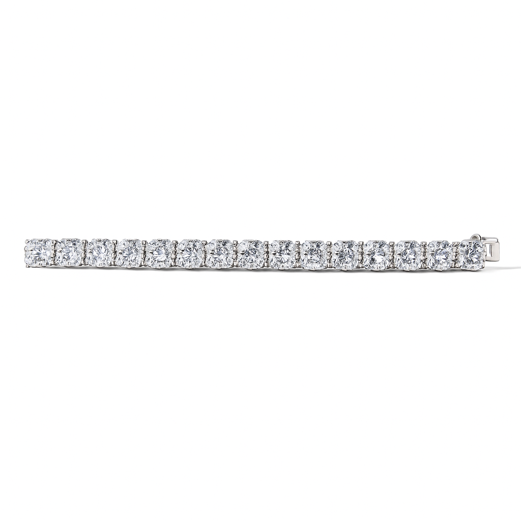 eternal glow round bracelet |26.68ct natural | 14k white gold