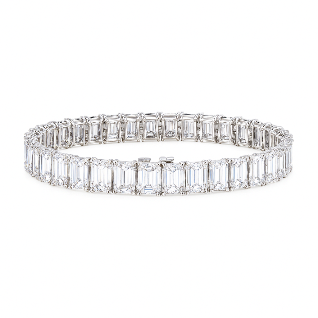 eternal radiance emerald bracelet | 35.48ct natural | 14k white gold