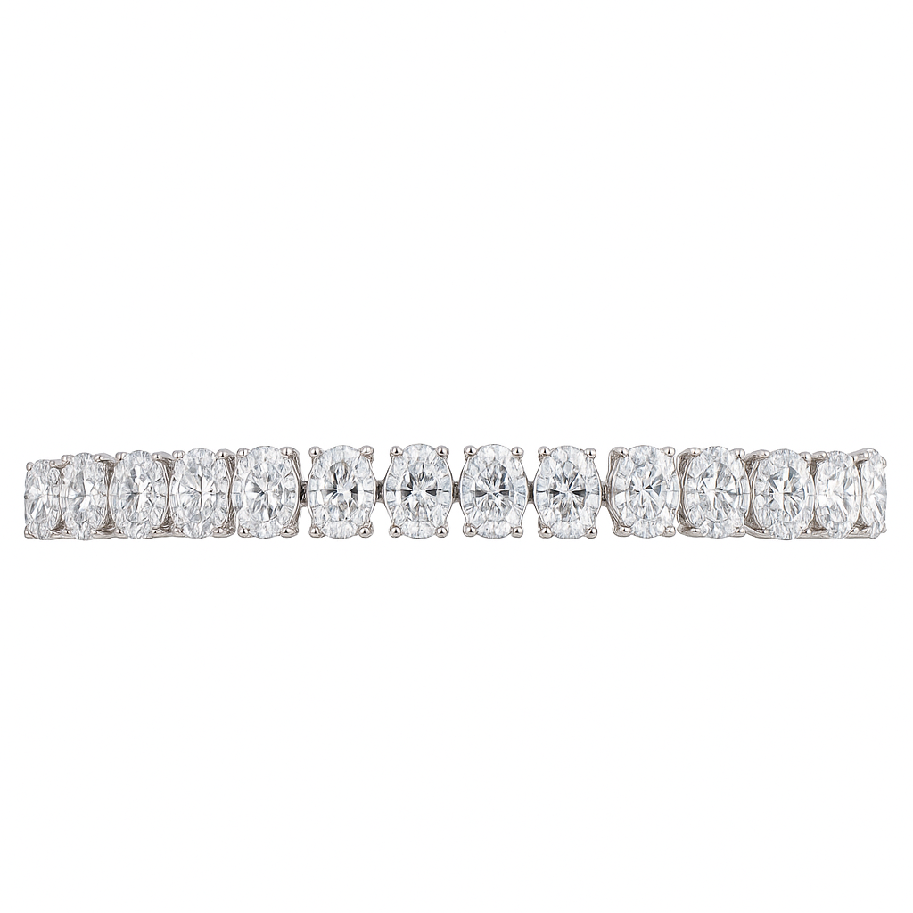 luxe aura oval bracelet | 31.09ct natural | 14k white gold