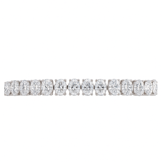 Luxe Aura Oval Bracelet | 31.09CT Natural | 14K White Gold