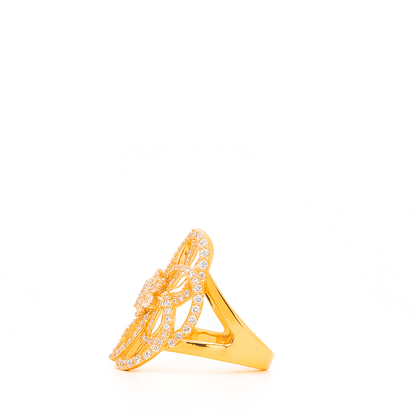 Golden Bloom Ring | Total 2.11CT Natural | 18K Rose Gold