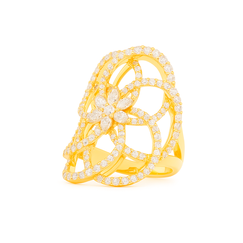 golden bloom ring | total 2.11ct natural | 18k rose gold