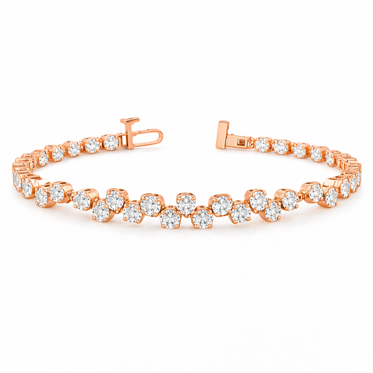 DIAMANTE | 6.84 Ct Round Diamond Tennis Bracelet in 18K Rose Gold